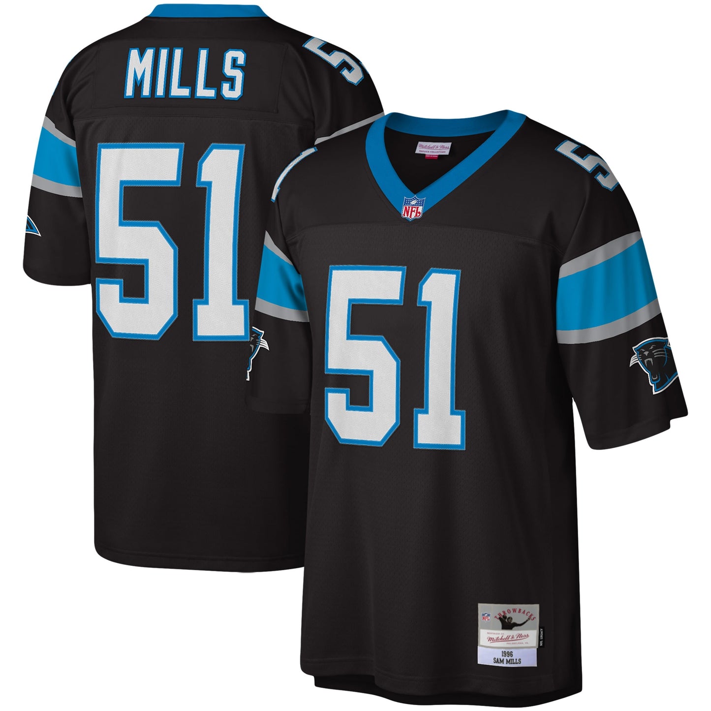 Sam Mills Carolina Panthers Mitchell & Ness Legacy Replica Jersey - Black