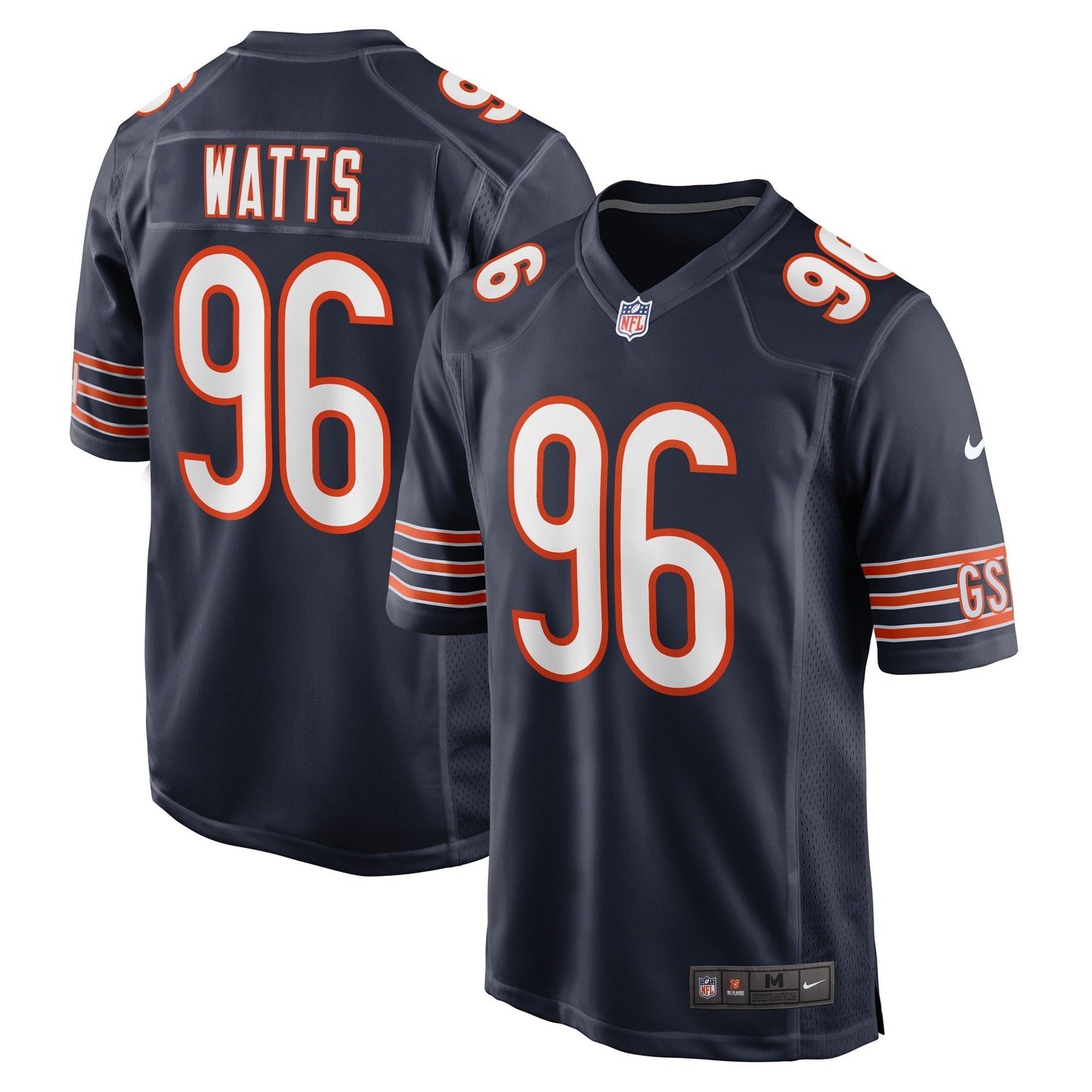 Men's Nike Armon Watts Navy Chicago Bears Game Player Jersey