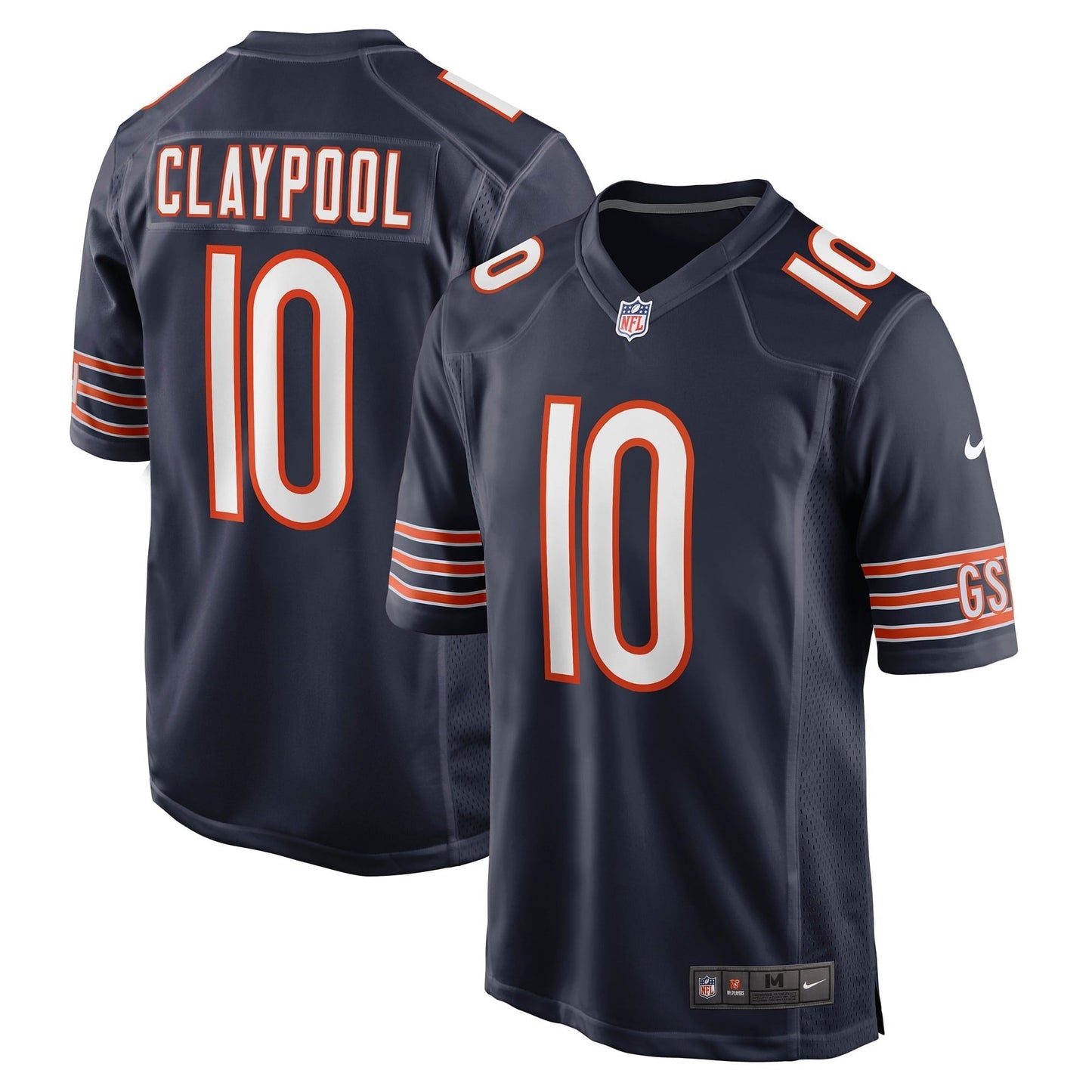 Men's Nike Chase Claypool Navy Chicago Bears Game Player Jersey