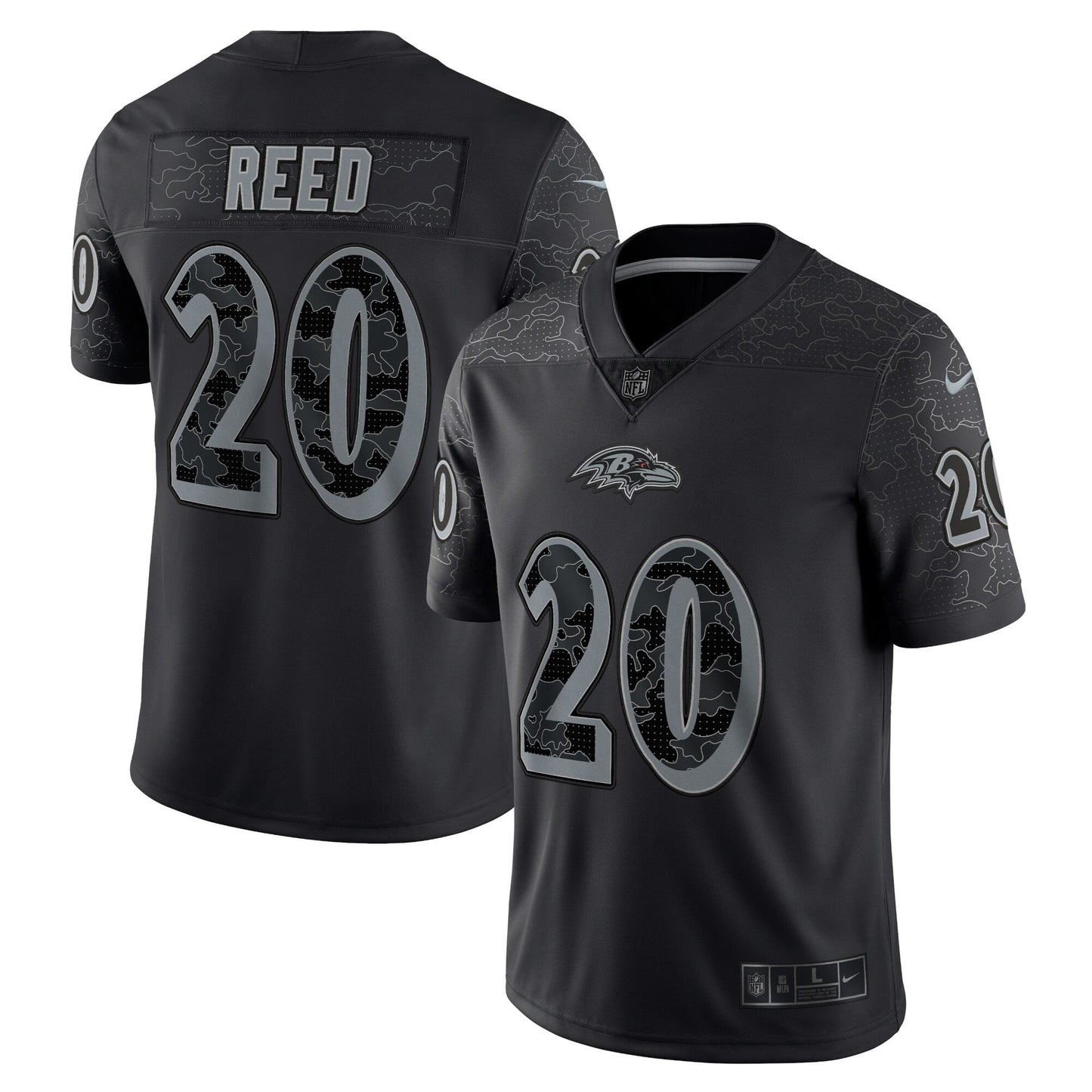 Men's Nike Ed Reed Black Baltimore Ravens Retired Player RFLCTV Limited Jersey