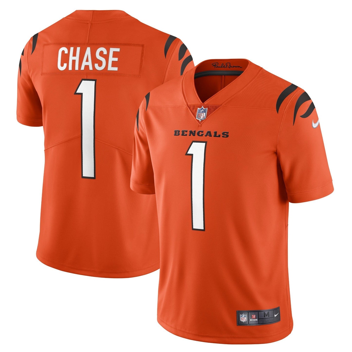 Men's Nike Ja'Marr Chase Orange Cincinnati Bengals Alternate Vapor Limited Jersey