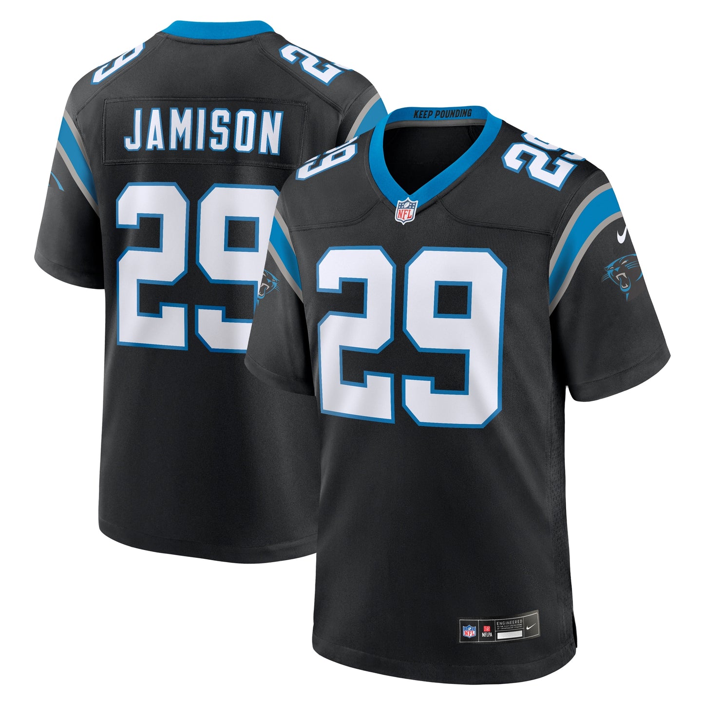D'Shawn Jamison Carolina Panthers Nike Team Game Jersey - Black