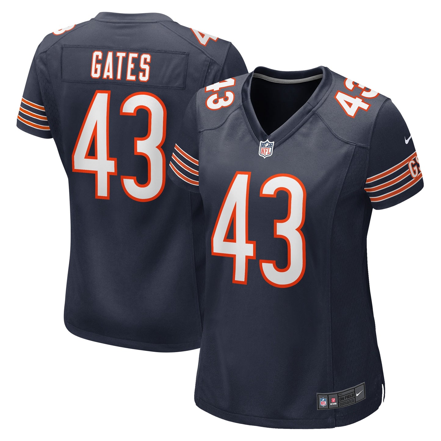DeMarquis Gates Chicago Bears Nike Women's Game Player Jersey - Navy