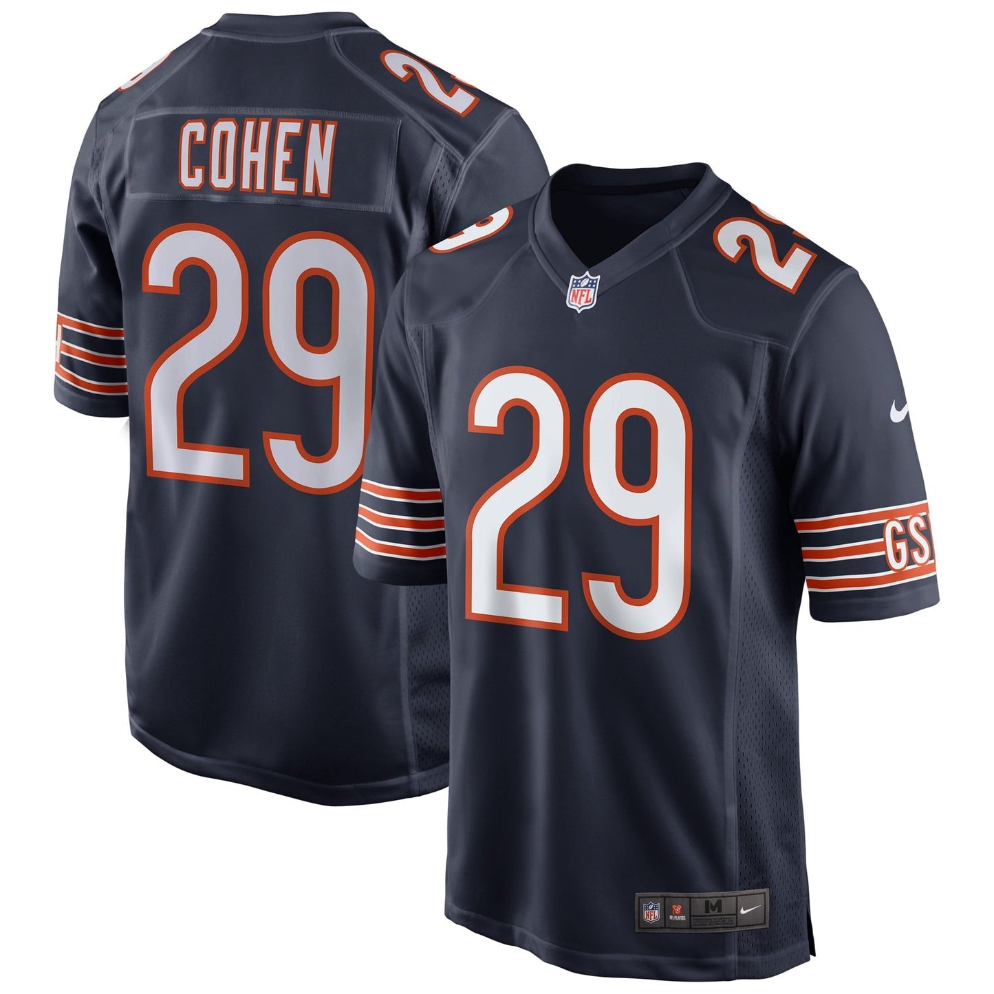 Men's Nike Tarik Cohen Navy Chicago Bears Game Player Jersey