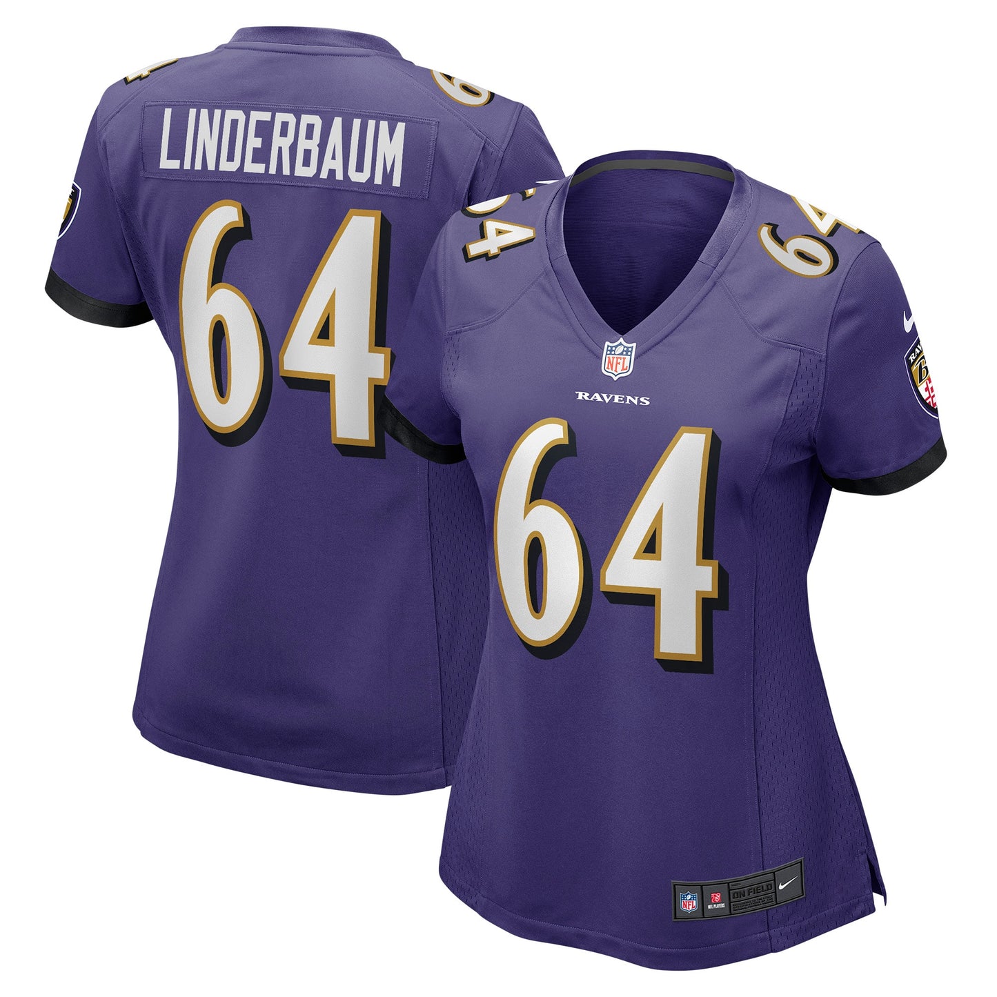 Tyler Linderbaum Baltimore Ravens Nike Women's Player Game Jersey - Purple