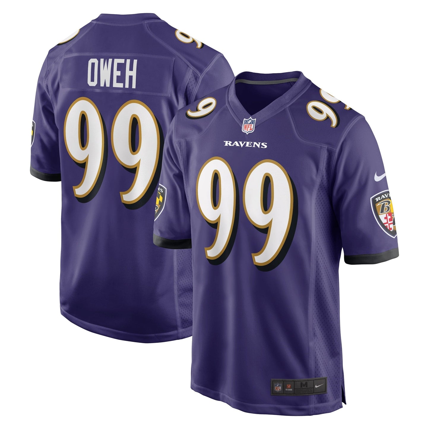 Men's Nike Odafe Oweh Purple Baltimore Ravens Game Jersey